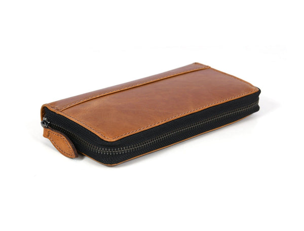 Victoria Leather Clutch - Caramel - Aaron Leather Goods Inc