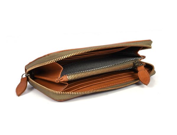 Victoria Leather Clutch - Caramel Brown - Aaron Leather Goods Inc