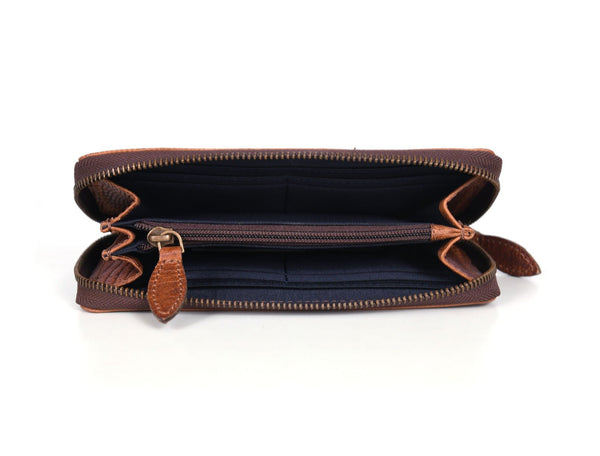 Victoria Leather Clutch - Gingerbread - Aaron Leather Goods Inc