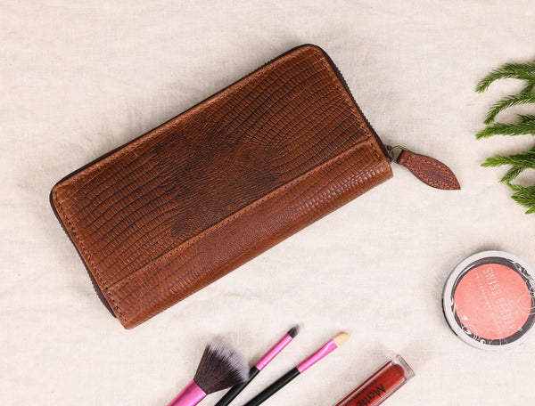 Victoria Leather Clutch - Gingerbread - Aaron Leather Goods Inc