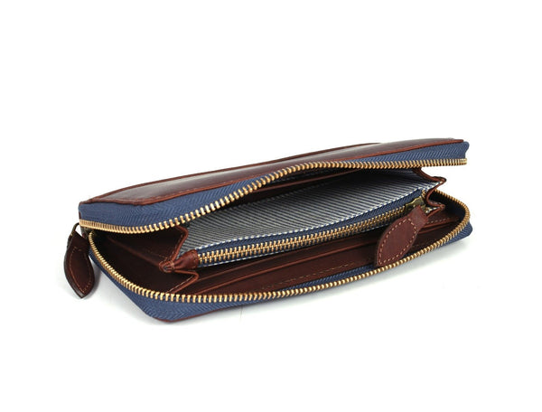 Victoria Leather Clutch - Walnut Brown - Aaron Leather Goods Inc