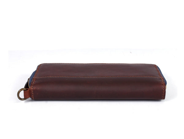 Victoria Leather Clutch - Walnut Brown - Aaron Leather Goods Inc
