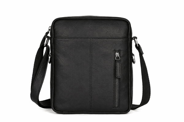 Vintage Black Leather Crossbody Sling Bag - Aaron Leather Goods Inc
