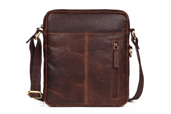 Vintage Brown Leather Crossbody Sling Bag - Aaron Leather Goods Inc