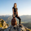 Vintage Full Grain Leather Backpack & Studded Leather Belt Gift Set for Men and Women - Aaron Leather Goods Inc