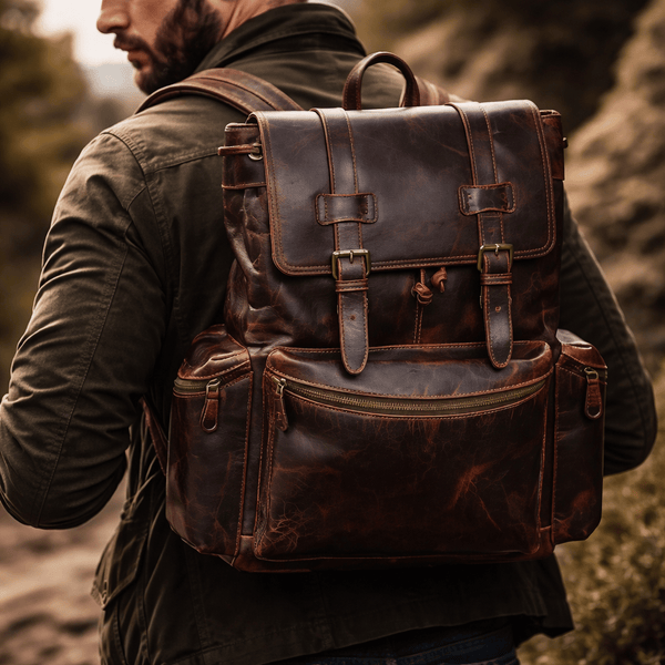 Vintage Full - Grain Leather Backpack – Travel, Work & Laptop Bag - Aaron Leather Goods