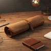 Vintage Leather &amp; Canvas Knife Roll – Premium Chef's Knife Storage Bag - Aaron Leather Goods