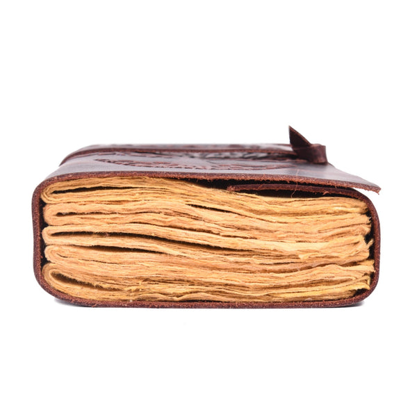 Vintage Leather Journal with Tree of Life | Handmade Rustic Diary - Aaron Leather Goods Inc