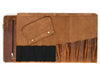 Vintage Leather Knife Roll with Zipper Pocket & Shoulder Strap – Chef Tool Organizer - Aaron Leather Goods Inc