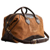 Vintage Tan Leather Duffle Bag for Men – Luxury Weekender Travel Bag with Shoulder Strap - Aaron Leather Goods Inc