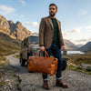 Vintage Tan Leather Duffle Bag for Men & Women - Aaron Leather Goods Inc