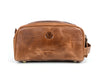 Omaha Leather Toiletry Bag - Copper Brown