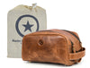 Omaha Leather Toiletry Bag - Copper Brown