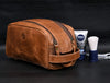 Omaha Leather Toiletry Bag - Copper Brown