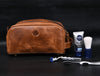 Omaha Leather Toiletry Bag - Copper Brown