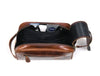 Omaha Leather Toiletry Bag - Hickory Brown