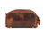 Omaha Leather Toiletry Bag - Hickory Brown