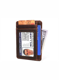 Utrera Leather Credit Card Holder - Walnut Brown