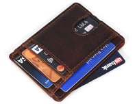 Utrera Leather Credit Card Holder - Walnut Brown