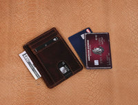 Utrera Leather Credit Card Holder - Walnut Brown