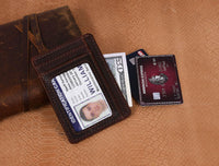 Utrera Leather Credit Card Holder - Walnut Brown
