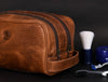 Tampa Leather Toiletry Bag - Copper Brown