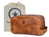 Tampa Leather Toiletry Bag - Copper Brown