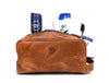 Tampa Leather Toiletry Bag - Copper Brown