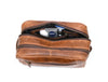 Tampa Leather Toiletry Bag - Copper Brown