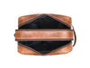 Tampa Leather Toiletry Bag - Copper Brown