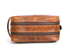 Tampa Leather Toiletry Bag - Copper Brown