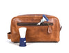 Tampa Leather Toiletry Bag - Copper Brown