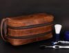 Tampa Leather Toiletry Bag - Copper Brown