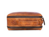 Manresa Leather Toiletry Bag - Caramel Brown