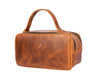 Manresa Leather Toiletry Bag - Caramel Brown