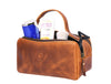 Manresa Leather Toiletry Bag - Caramel Brown