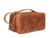 Manresa Leather Toiletry Bag - Caramel Brown