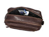 Barcelona Leather Toiletry Bag - Walnut Brown