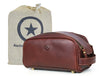 Omaha Leather Toiletry Bag - Pecan Brown