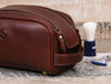 Omaha Leather Toiletry Bag - Pecan Brown - Aaron Leather Goods 