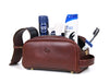 Omaha Leather Toiletry Bag - Pecan Brown