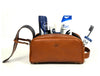 Omaha Leather Toiletry Bag - Cinnamon Brown