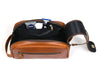 Omaha Leather Toiletry Bag - Cinnamon Brown