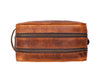 Tampa Leather Toiletry Bag - Caramel Brown - Aaron Leather Goods 