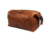 Normandy Leather Toiletry Bag - Caramel Brown