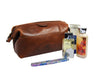 Normandy Leather Toiletry Bag - Caramel Brown