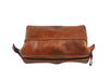 Normandy Leather Toiletry Bag - Caramel Brown