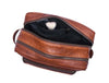 Barcelona Leather Toiletry Bag - Caramel Brown