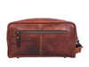 Barcelona Leather Toiletry Bag - Caramel Brown