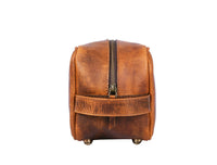Vacone Leather Toiletry Bag - Caramel Brown